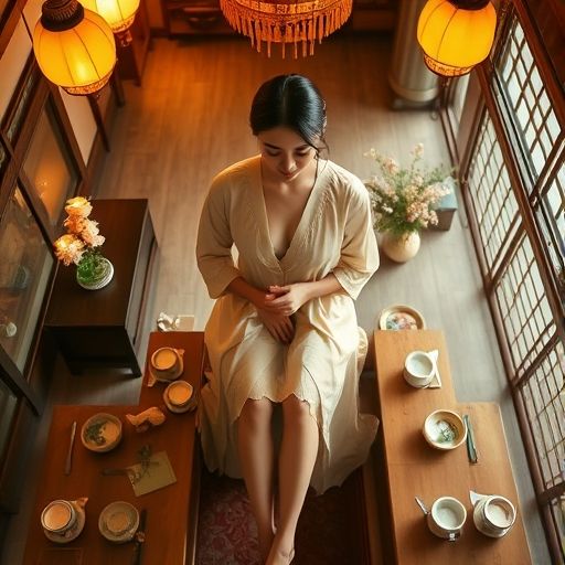 茶肆内温馨品茶瞬间