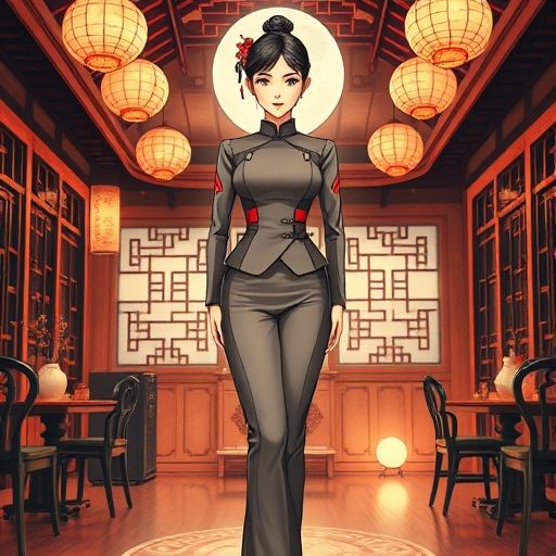 中秋主题的茶肆装饰