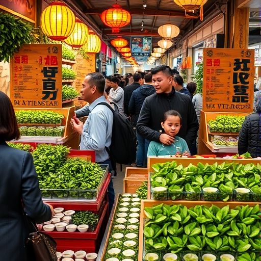 广州茶叶市场热闹景象