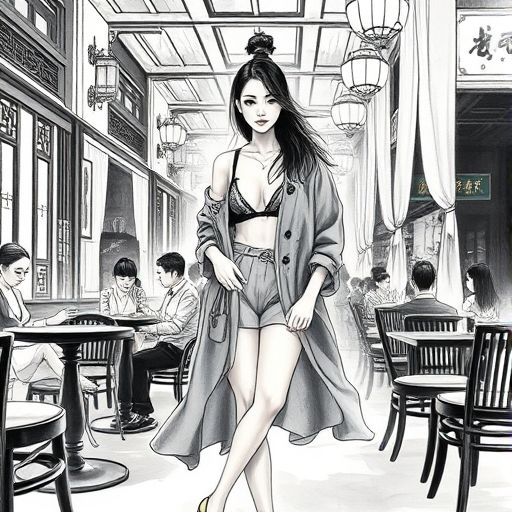 广州茶肆内的茶具与茶客