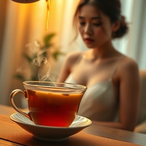 茶汤倾倒的唯美瞬间