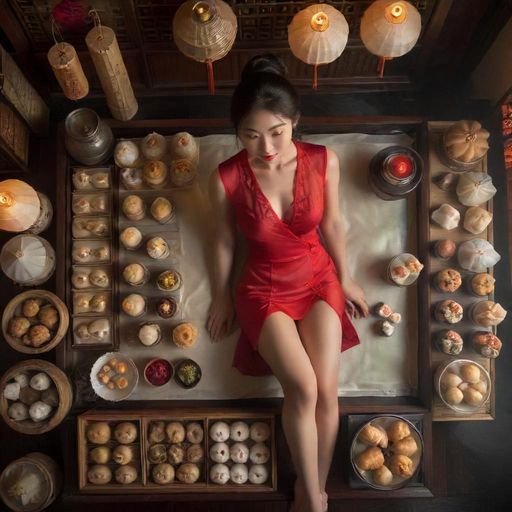 老西关茶肆的茶点与茶具摆盘