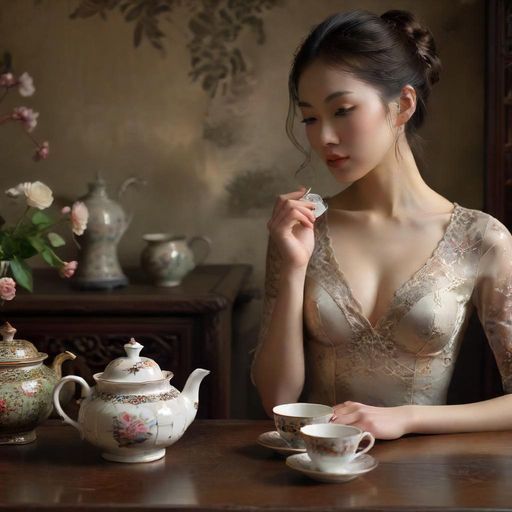 精致的茶具陈列