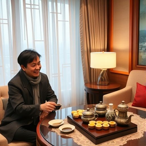 外国游客在广州酒店体验高端茶服务