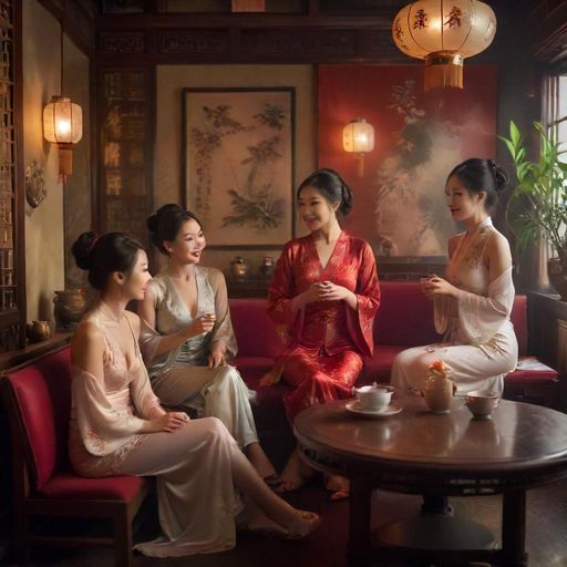 茶友们在沙龙中交流的画面