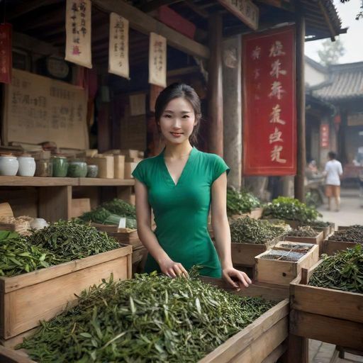 热闹的茶叶市场