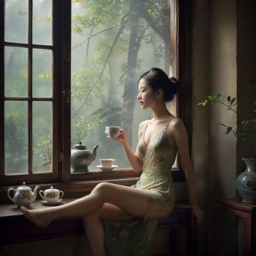 独自品茶的悠然时光