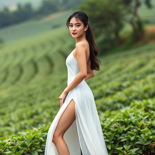 茶山采茶的自然风光