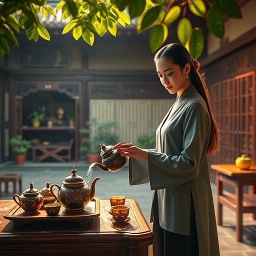 茶艺师冲泡茶叶