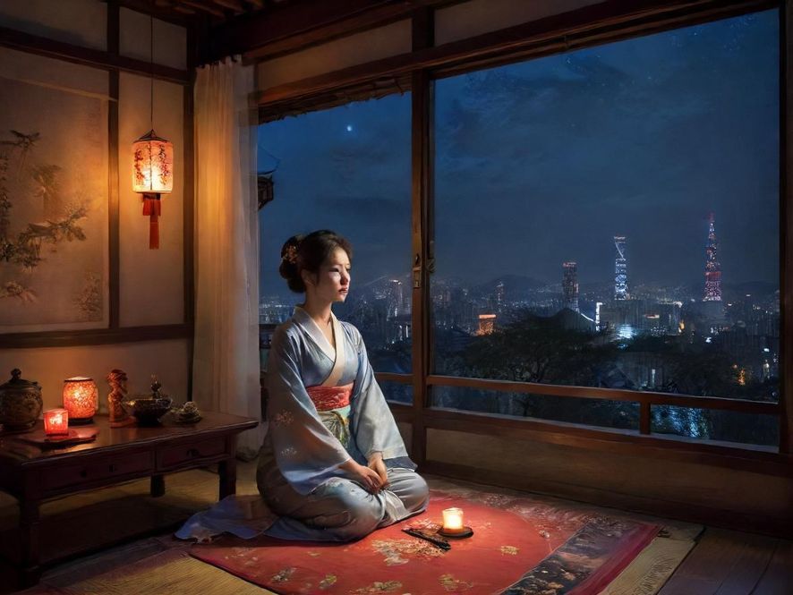 奢华按摩会所,室内特写,电影感光线,广州夜景