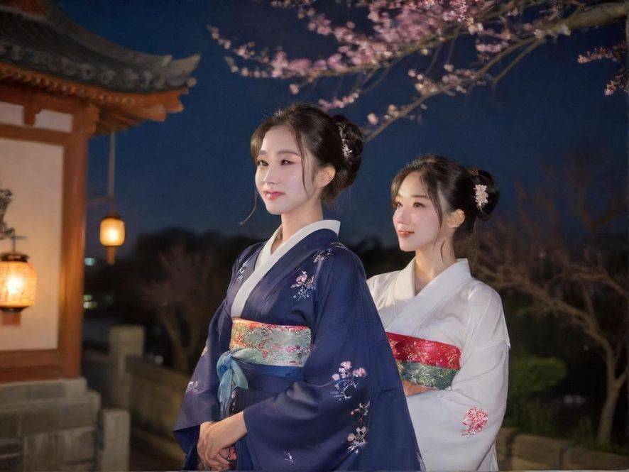 夜晚的都市，霓虹灯闪烁，车水马龙，展现出繁华的夜生活气息。