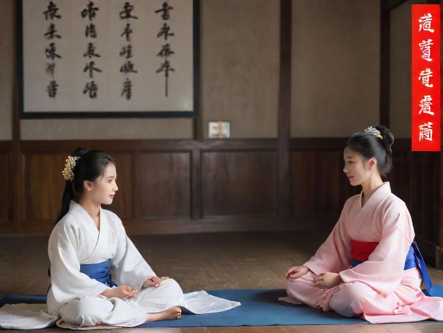 一对年轻情侣在风景优美的户外,享受着悠闲的时光,画面充满电影感。