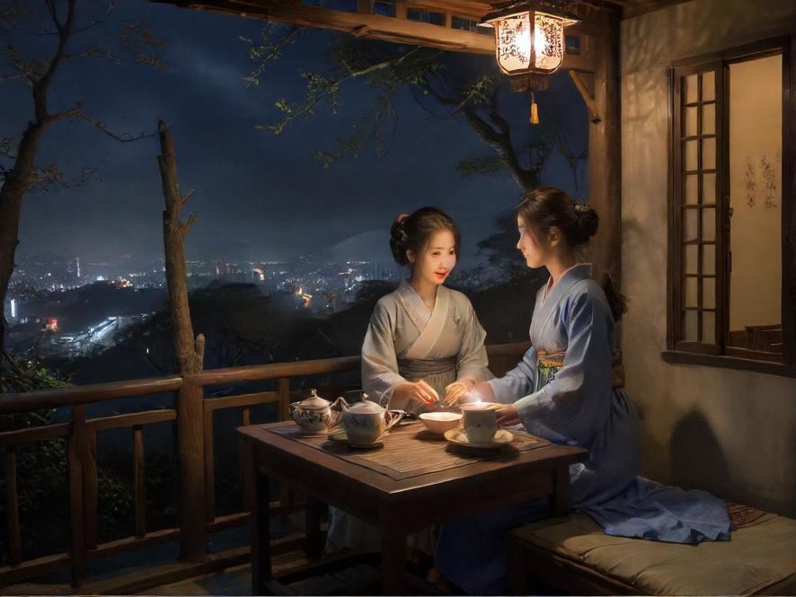 番禺夜场会所茶室温馨场景