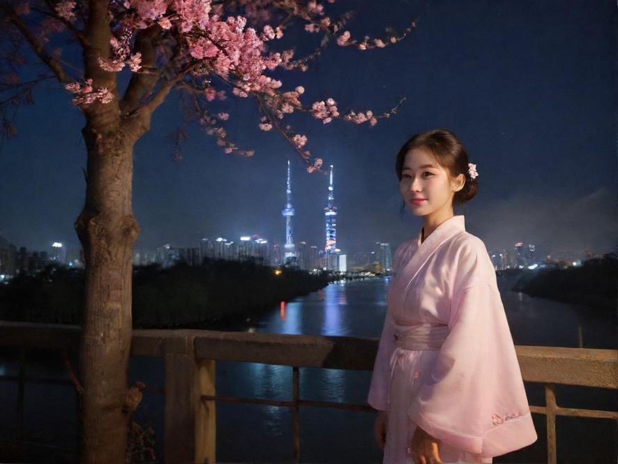 深圳城市夜景,从窗边望去,朦胧光影营造出私密公寓的氛围。