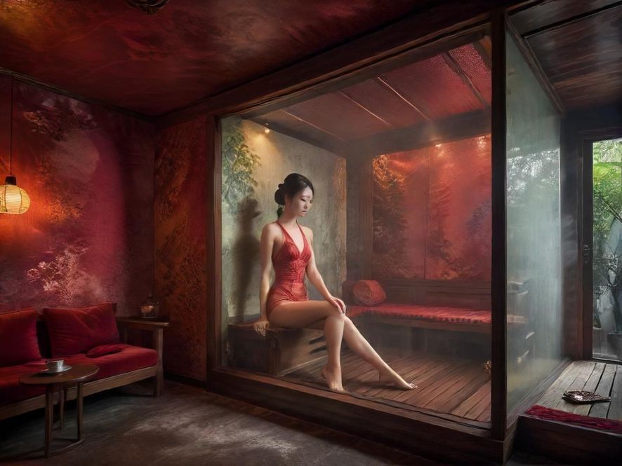 广州隐藏茶社桑拿汗蒸场景