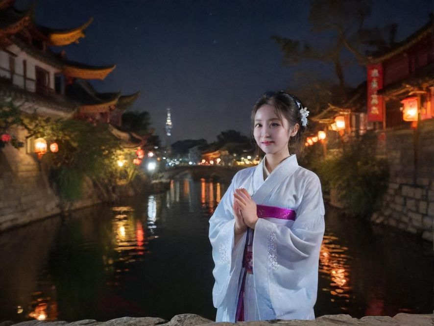 深圳水会夜景,霓虹灯闪烁的城市中心,俯视角度展现繁华夜色