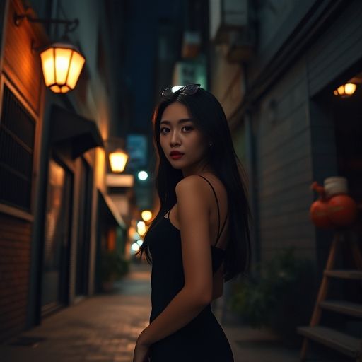 广州棠下小巷夜景