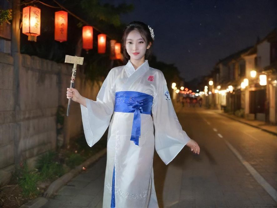 长沙夜场霓虹灯光下的繁华街景