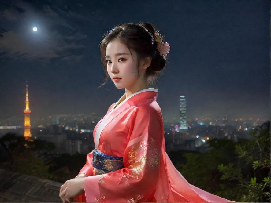 广州夜色繁华街景