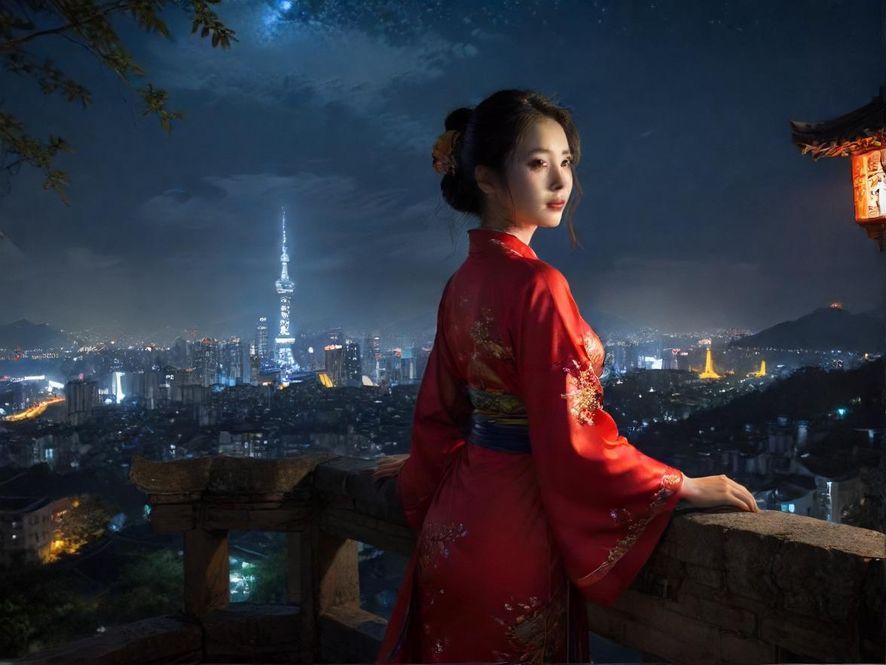 在城市夜景中寻找特定地点的地图