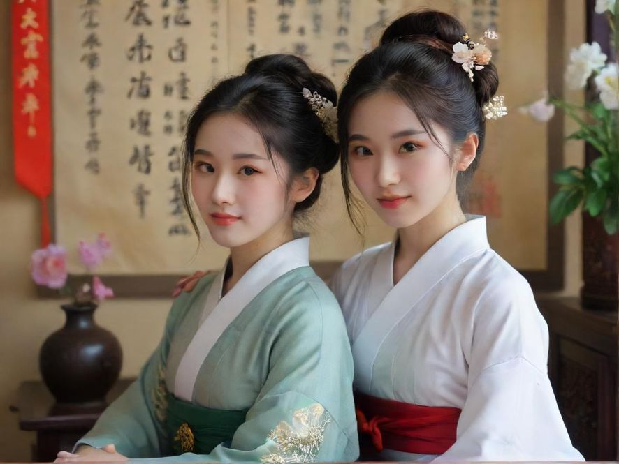 私人会所内，桌上摆放着精致的茶点，一位优雅的女性背对着镜头，沉浸在宁静的氛围中。