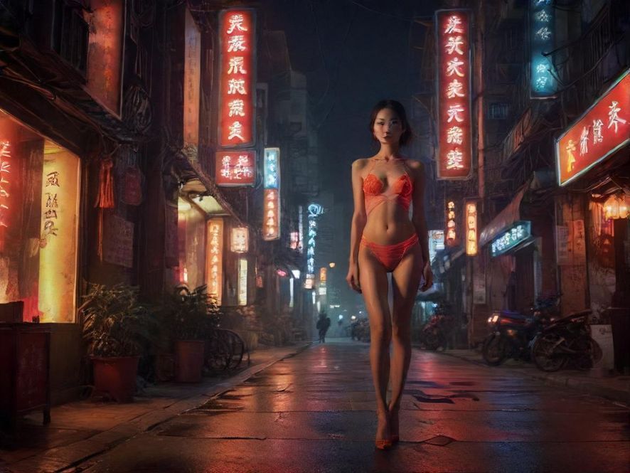 佛山夜色下的招牌