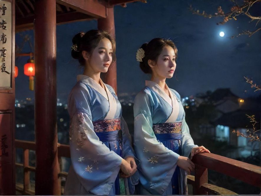 广州夜色下的休闲街景