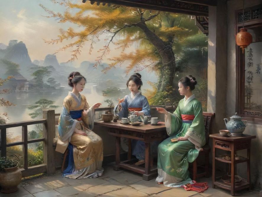 广州隐藏茶社复古茶室场景