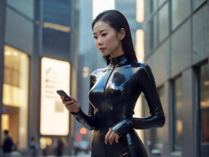 一只手拿着手机,屏幕上显示着模糊的论坛页面,背景是城市的灯光