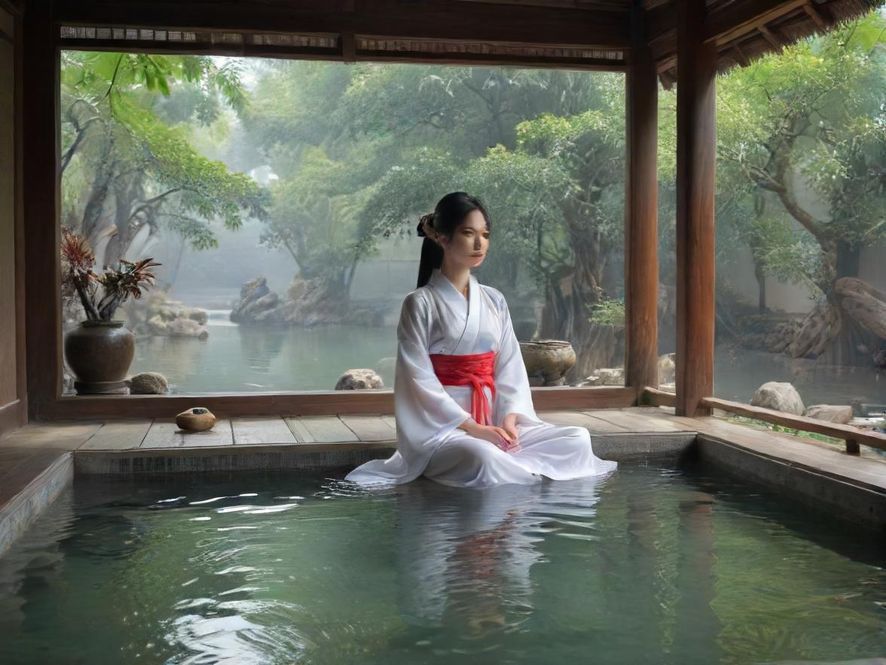 高端水疗中心内部,水波荡漾