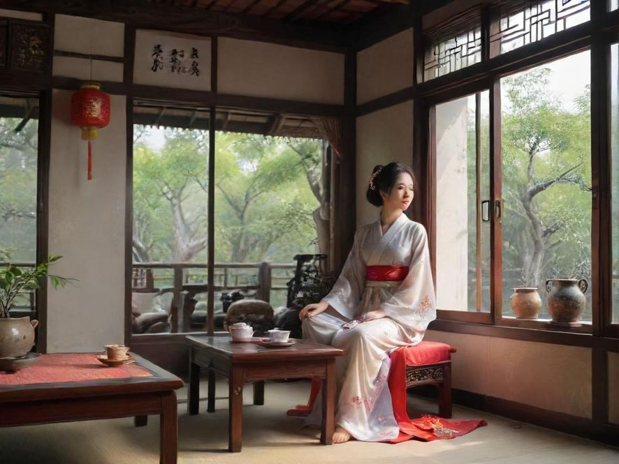 一间布置雅致、光线柔和的私密茶室内部,展现出舒适放松的氛围。