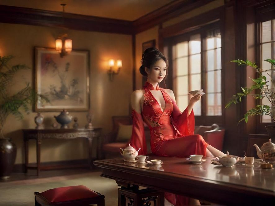 雅致的私人茶室一角