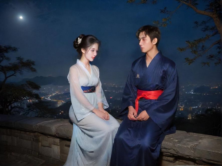 一个男人在夜晚的街头若有所思,背景是模糊的城市灯光