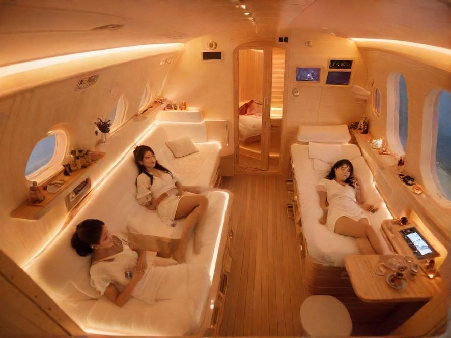 0757飞机桑拿内部航空主题装饰一览