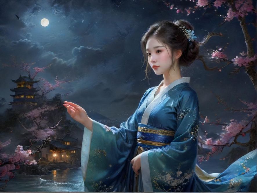 广州海珠区夜色下的休闲街景,灯光璀璨,充满生活气息