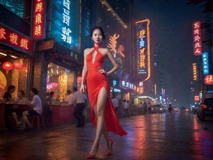 深圳夜色下的街景