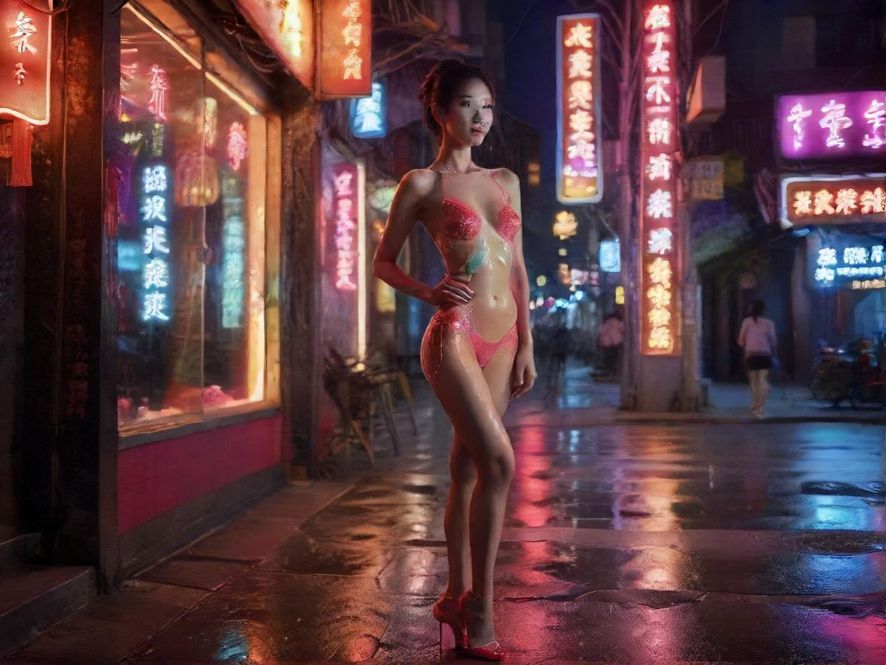 新塘夜场会所外部夜景氛围