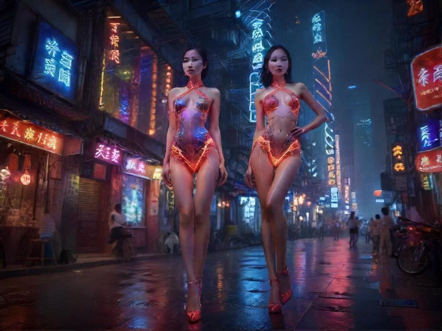 广州夜场街景夜色迷人