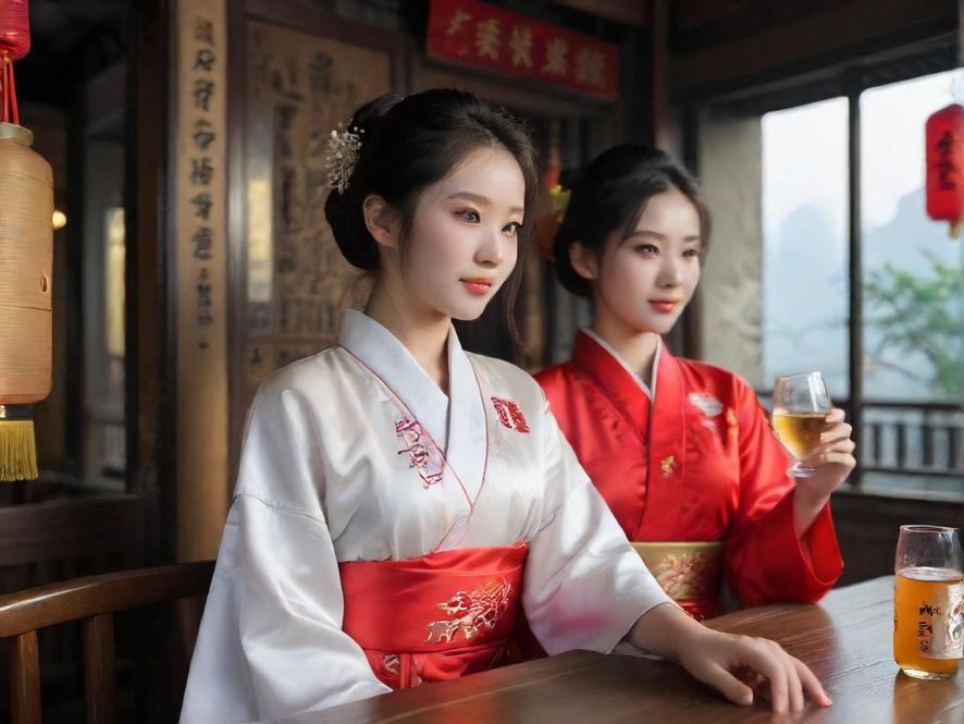 一位气质优雅的女性，在酒店套房内