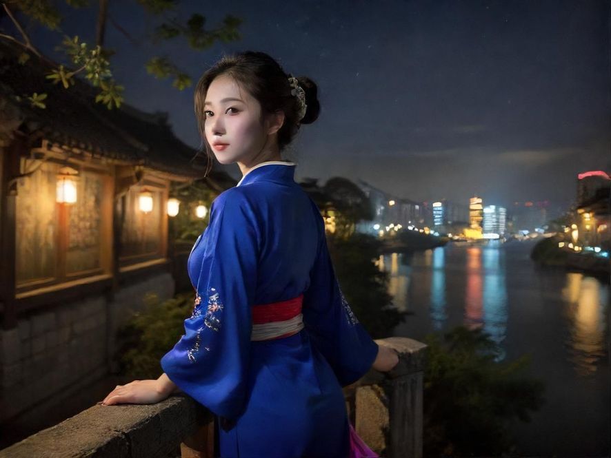 广州繁华夜景,灯火璀璨