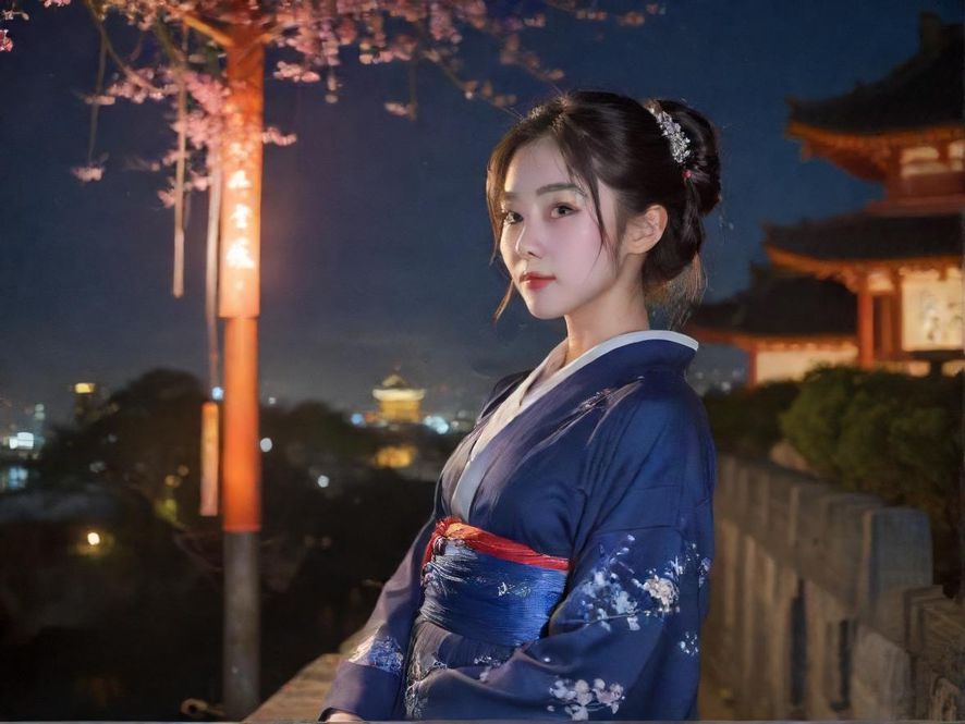 在罗湖夜景下查看手机信息