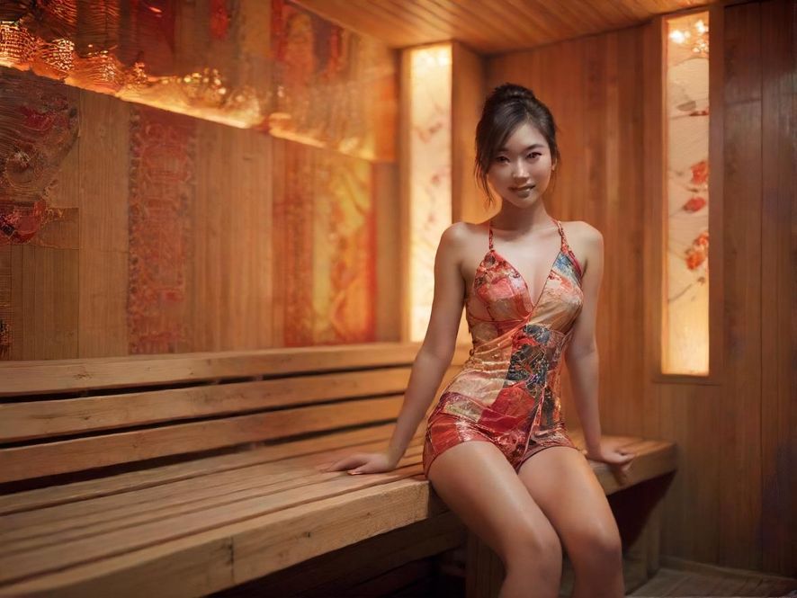 广州桑拿汗蒸热气腾腾场景