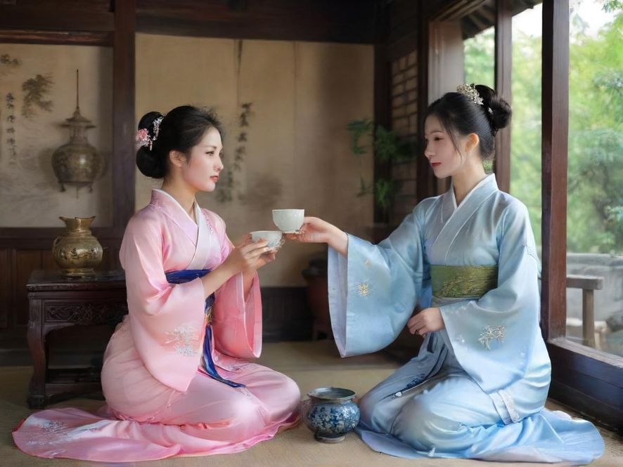 中式茶具,意境幽静