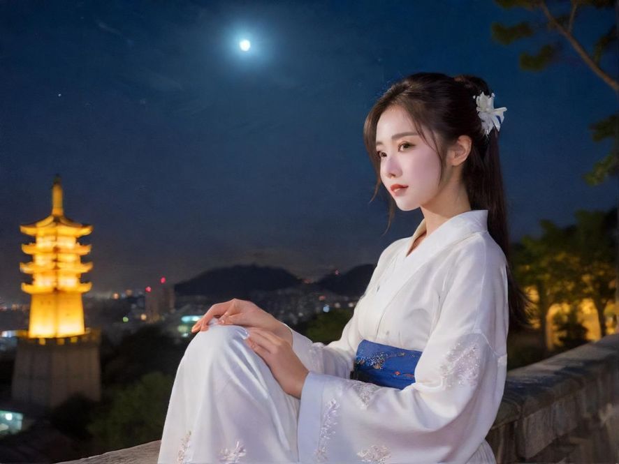 广州白云区夜景,灯火璀璨,充满神秘感