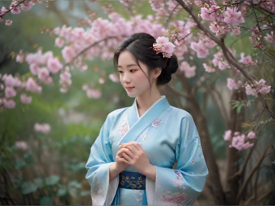 一位女士在花都舒适的环境中享受精致的休闲放松服务,画面唯美。