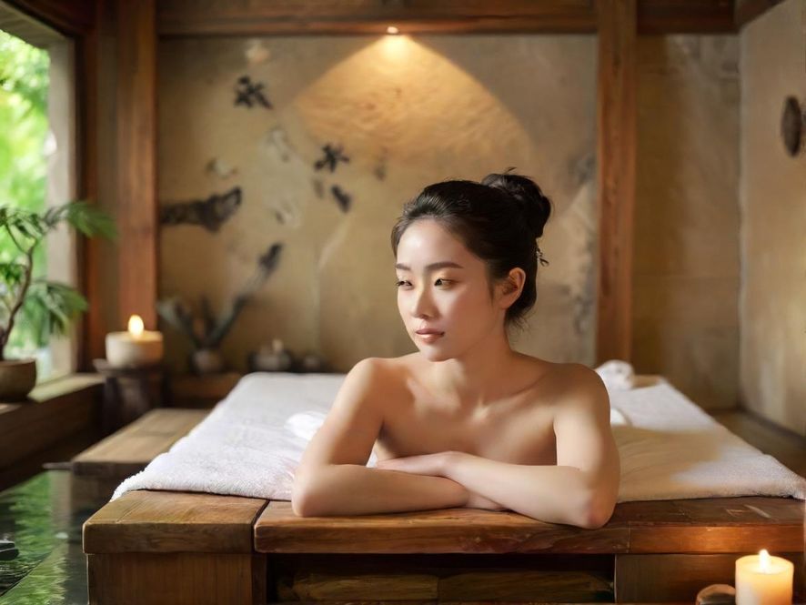 广州某SPA馆内,一位顾客正在享受肩颈按摩,柔和的灯光下,整个空间显得宁静而私密,充满治愈感。