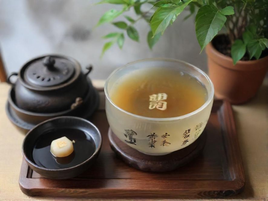 深圳福田茶馆内部,宽敞明亮,现代中式风格,茶桌摆设精致,营造出宁静雅致的品茶氛围。