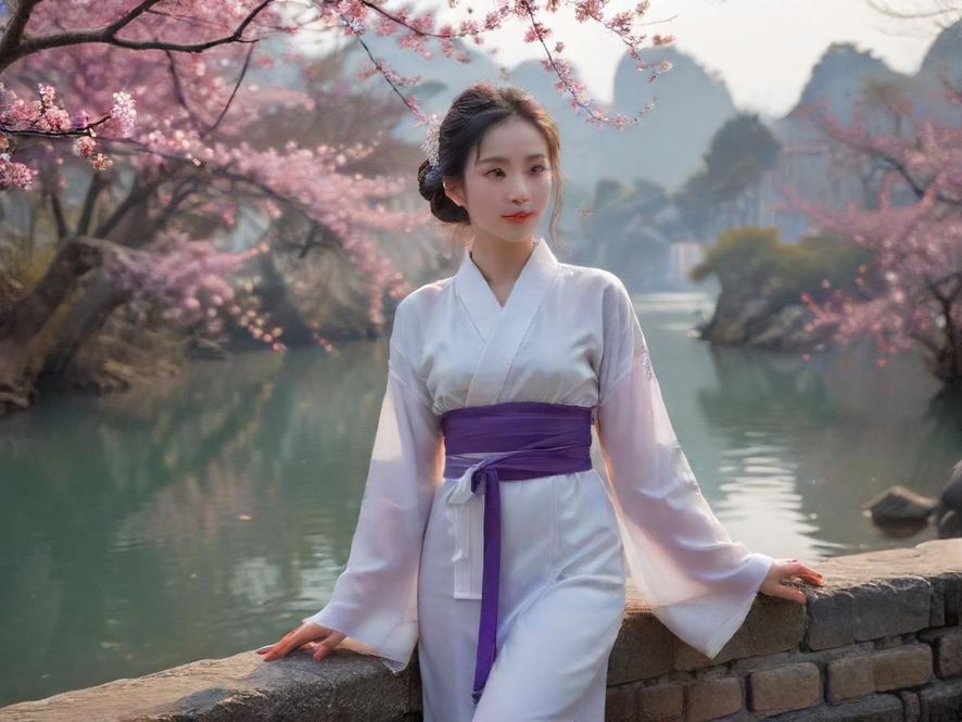 一位女性坐在珠海休闲场所的窗边,背影唯美浪漫,窗外是珠海的城市风光,室内光线温馨。