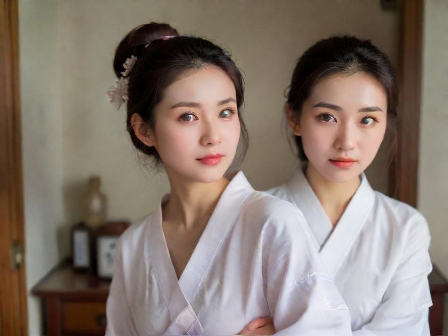 一位优雅的女士在咖啡厅内,俯视着她手中正在使用微信的智能手机,展现出现代都市的便捷与休闲。