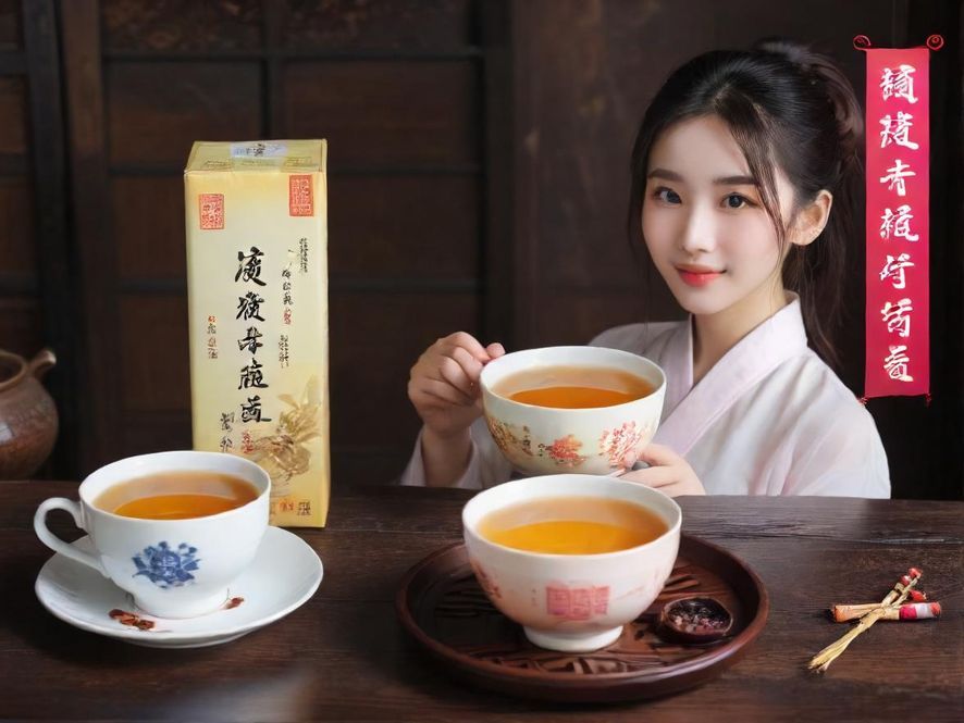 一位年轻女性在现代简约风格的茶室窗边,享受品茶的唯美特写。